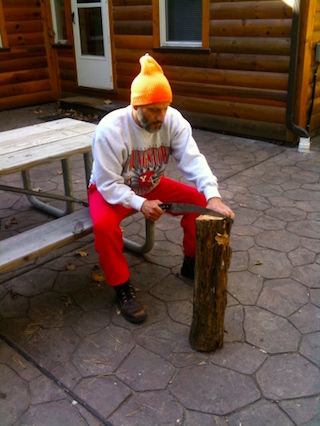 unsafe wood chopping